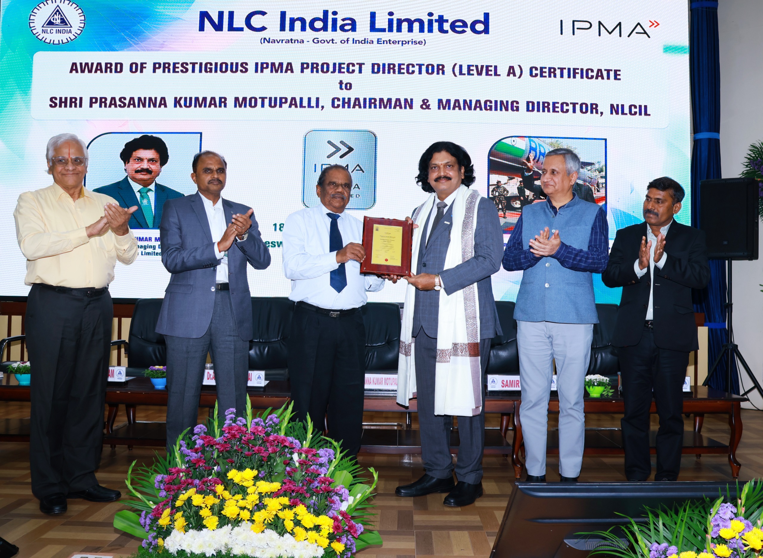 Project-Your-State-cmd-nlcil-shri-prasanna-kumar-motupalli-awarded-with--ipma-project-director-level-a-certificate