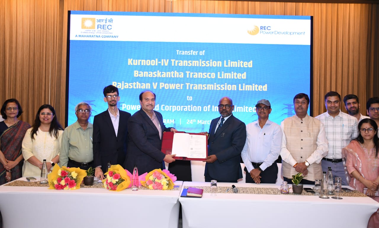 Indian-GRAPEVINE-recpdcl-handovers-3-nos-spvs-of-transmission-projects-viz-banaskantha-transco-limited-kurnool-iv-tra