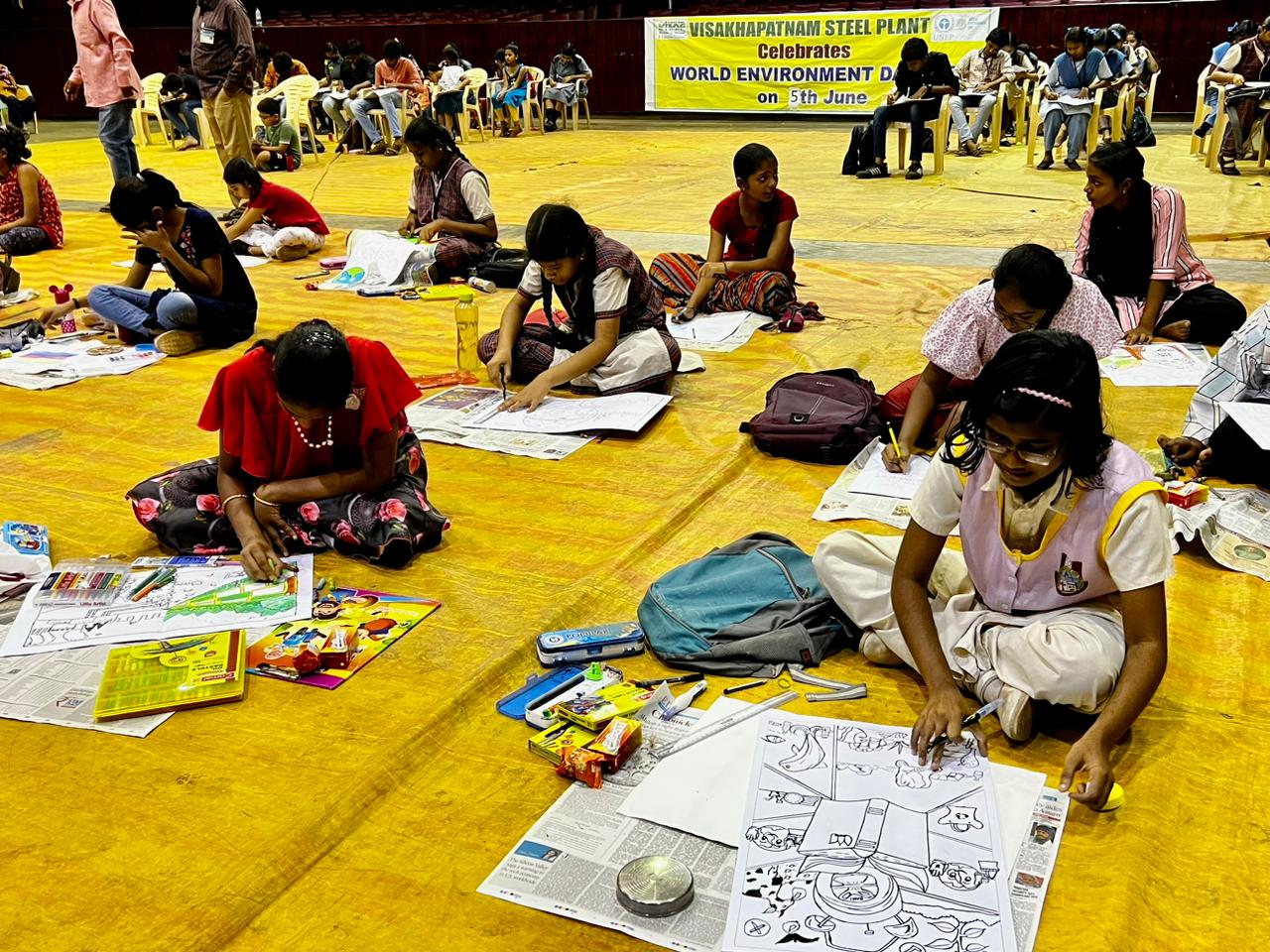 Indian-GRAPEVINE-large-number-of-school-students-participate-at-the-essay--poster-competitions-conducted-by-rinl-as-a