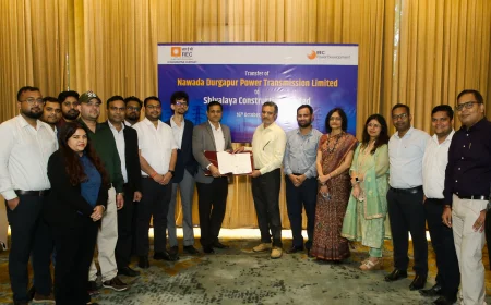 RECPDCL Hands Over Nawada Durgapur Power Transmission Limited, a SPV of Inter State Transmission Project, to M/s Shivalaya Construction Limited