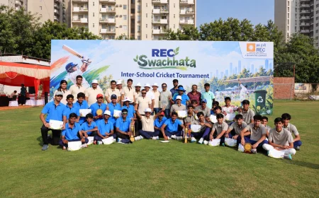 REC Swachhata Inter-School Cricket Tournament Concludes Successfully, Promoting Sportsmanship and the Spirit of Swachhata
