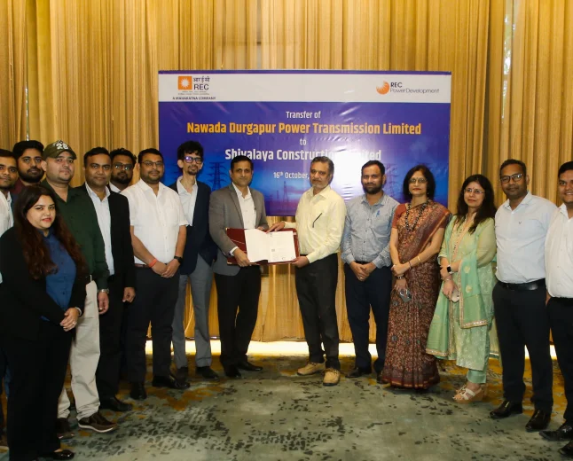 RECPDCL Hands Over Nawada Durgapur Power Transmission Limited, a SPV of Inter State Transmission Project, to M/s Shivalaya Construction Limited